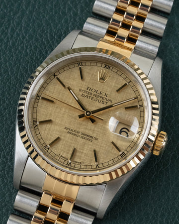 Rolex Datejust 16233 Champagne Linnen