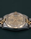 Champagne Big Diamond Rolex Datejust 16233 from 1995 Full Set