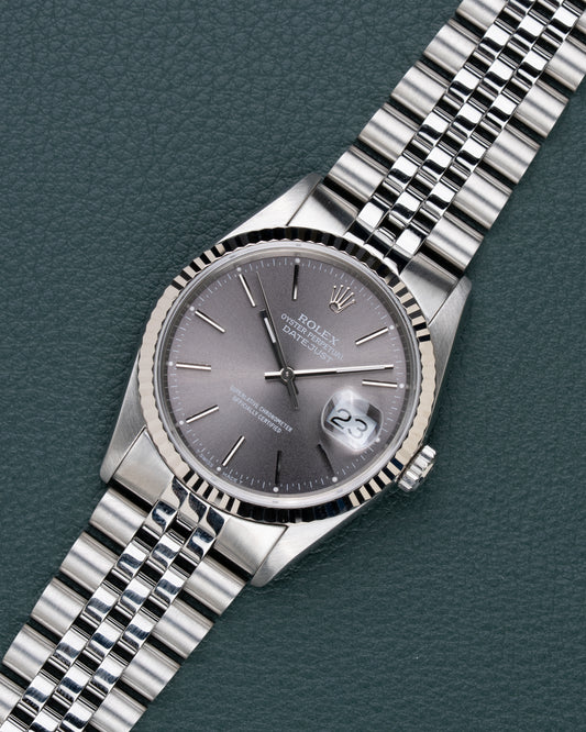 Gray Dial Rolex Datejust 16234 from 1991 Full Set