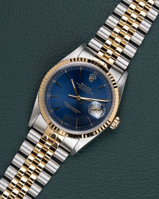 Blue Rolex Datejust 16233 from 1993 Full Set