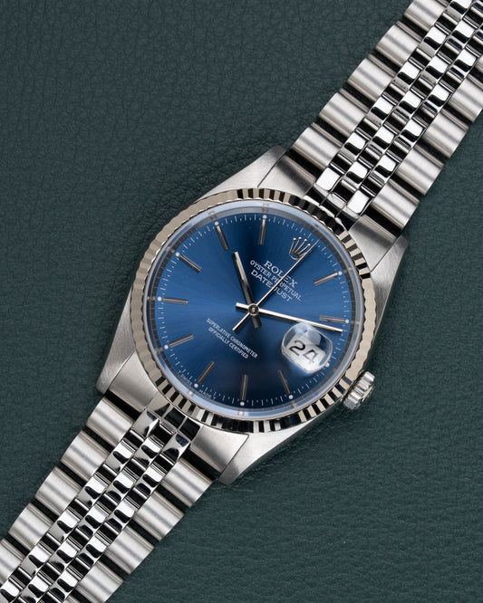Blue Rolex Datejust 16234 from 1991 Full Set