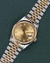 Champagne Big Diamond Rolex Datejust 16233 from 1995 Full Set