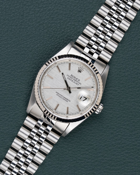 Rolex Datejust 16234 Silver Linnen Dial