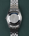 Rolex Datejust 16234 Blue Dial 1991 - Achterkant van de kast recht van boven met de gladde stalen caseback